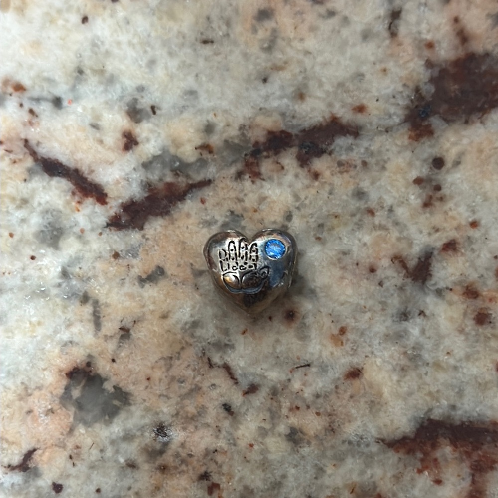 Pandora Silver Bracelet Charm with Blue Accent